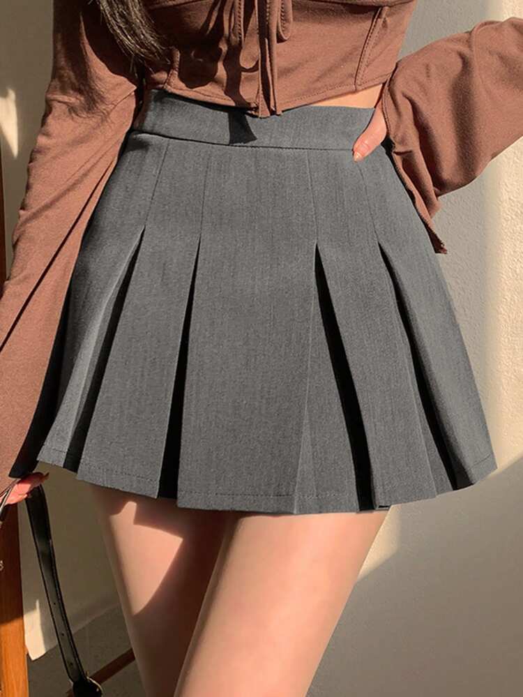 Pleated Casual Skirt For Tall Women
