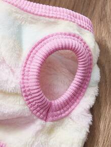 1 Pink Embroidered Heart-Shaped Wing With Traction Buckle Small Dog Special Vest For Autumn And Winter, Thick And Warm For Puppies And Pets, Plush Clothes - Pink - View 7