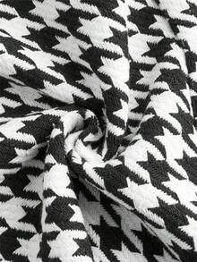 SHEIN MOD Women Winter Coats For Houndstooth Print Cloak Sleeve Overcoat,Business,Hippie,Flared Overcoat