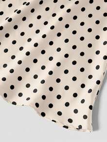 Firerie 女士复古优雅波点印花度假风半身裙 - 杏色 - 查看 4