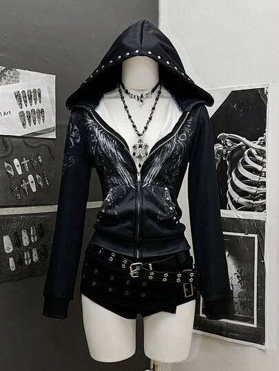 SHEIN Unity 女士休闲金属装饰长袖卫衣