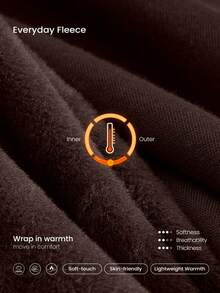 GLOWMODE Fleece Cozy Soft Ribbed Cuffs Hem Thumbholes Detachable Hood Cropped Zip-Up Sweatshirt Daily Casual Wear Fall Winter - Brown - View 6