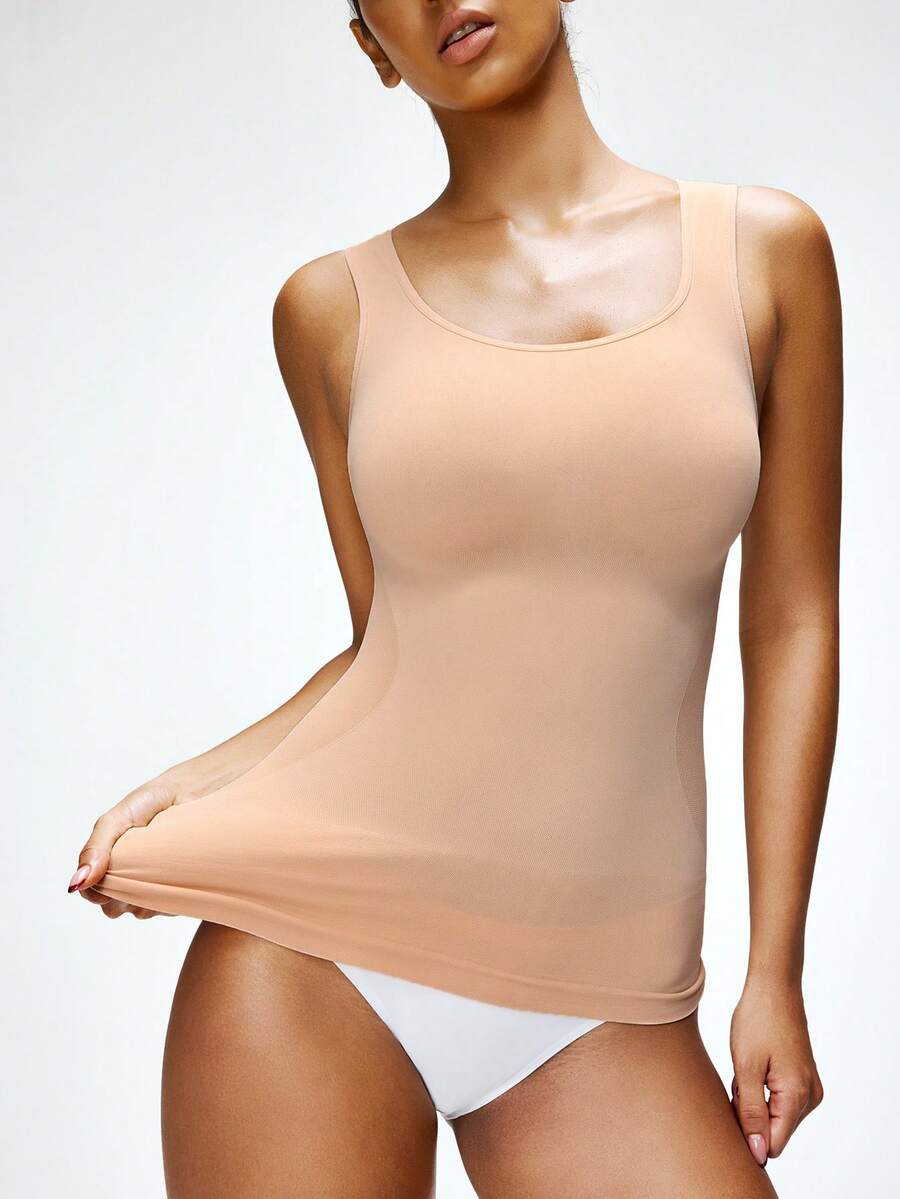 Camisole moulante pour femmes, design col en U, gaine de contrôle du ventre, convient pour le port quotidien, les vêtements de sport et la fitness