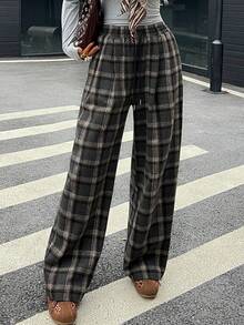 DAZY Women's Casual Plaid Pants, Suitable For Autumn/Winter