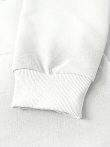 Manfinity Homme 男士撞色长袖连帽卫衣，带口袋和抽绳，休闲两件套，含工装裤 - 淺灰色 - 查看 5