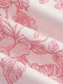 SHEIN MOD Women's Floral Print Tie Shoulder Camisole And Mini Skirt Casual 2-Piece Set - Baby Pink - View 3