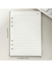 A5 45 Sheets Refill Papers,6 Holes Binder Notebook Inner Paper,Weekly/Monthly/Blank Planner Journal Notebook Parts - White - View 2