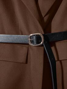 Franclia 优雅、独特、惊艳的黑色西装马甲外套 - 咖啡棕 - 查看 4