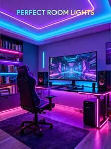 Teckwe LED 灯带，带 24 键遥控器的 RGB LED 灯带，用于家庭装饰，派对氛围灯，易于安装，庆祝氛围灯，客厅和卧室氛围灯 10 米/33 英尺圣诞礼物，秋冬季假期露营必备品度假配件，露营用品 - 白色 - 查看 2