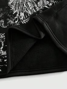 ROMWE MEN Goth Men's Cross Print Crew Neck Pullover Sweatshirt - Black - View 5