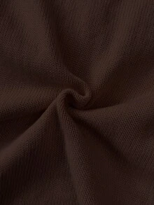 SHEIN Unity 女士Y2K休闲宽松袖口针织毛衣，饰有龙虾刺绣图案 - 咖啡棕 - 查看 6