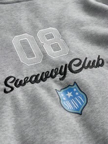 SWAVVY 男士时尚印花拼接卫衣，秋冬夹克连帽衫摩托车连帽衫赛车连帽衫男士连帽衫男士街头风拉链衫 - 淺灰色 - 查看 6