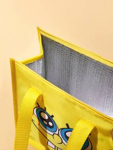 SpongeBob SquarePants | SHEIN 1个印花图案保温午餐包，可保温或保冷，野餐包，大容量，可装午餐盒和饮料，适合野餐、露营、旅行、家庭使用，适合家庭、学生，也是送礼佳品。 - 黃色 - 查看 6