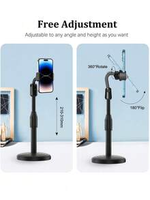Mobile Phone Stand, Slouchy Mobile Phone Stand, Adjustable Height And Angle, Suitable For Office, Leisure, Business, Home Flexible Universal Stand, Compatible With 3.5-6.7 Inch Devices - Black - View 3