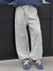 DAZY Tween Boys' Drawstring Waist Pockets Casual Pants - Light Grey - View 6