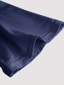 SHEIN Girlism Tween Girl Fitted Casual Crew Neck Ruffle Flare Sleeve Long Sleeve T-Shirt, Long Sleeve Tops - Navy Blue - View 4