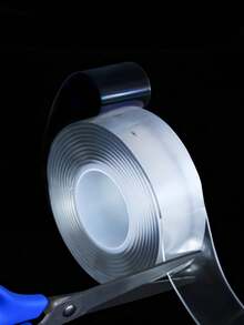 1/2/4卷 1.8米 x 2.5米 可水洗 可重复使用 双面纳米加厚透明高粘度墙贴胶带 - 無色 - 查看 3