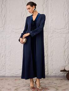 Al Najma 女士土耳其长款连衣裙和阿拉伯传统长袍 - 寶藍色 - 查看 4