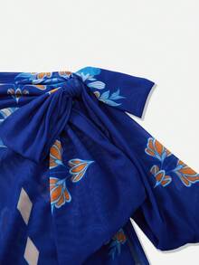 Swim Oasis Conjunto de traje de baño de una pieza con estampado de loro de lujo para resort del sur de Francia, con falda pareo - Multicolor - Ver 8