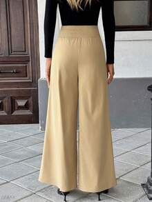 Pariaura Pantalones de pierna ancha para negocios y viajes de alta gama para mujeres, ropa exterior casual para mujeres, pantalones de otoño/invierno para mujeres