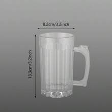 带把手的塑料啤酒杯，可重复使用的透明啤酒杯，适用于派对、酒吧、家庭、酒店 - 非常适合盛装威士忌、果汁、鸡尾酒等饮品 - 無色 - 查看 5