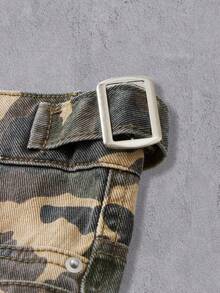 Manfinity Denimwave Men's Adjustable Waist Camouflage Barrel Leg Pants, Streetwear Style Camo Sweats - Multicolor - View 7