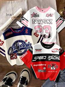 SHEIN EZwear Bộ 3 áo thun tay ngắn cổ tròn đơn giản, thoải mái, phù hợp cho mùa hè dành cho nữ - Nhiều màu - Xem 1