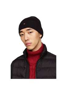 Tommy Hilfiger Ribbed Men's Knitted Hat Black - Black - View 3