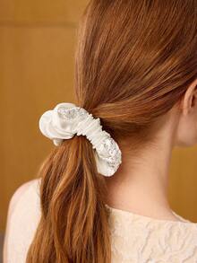 MOTF PREMIUM CHAMPAGNE FAUX SILK SCRUNCHIE - White - View 1