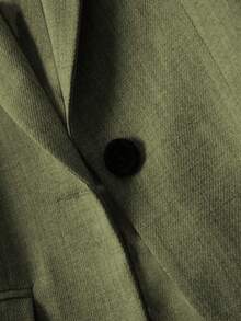 Franclia 灰色条纹拼布长袖翻领女式西装外套