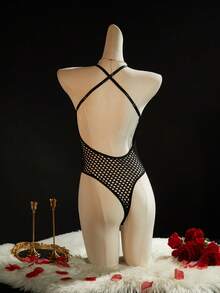 SpicyHot 1 bộ đồ liền thân hở đáy lưới cực kỳ gợi cảm dành cho nữ - màu đen - Xem 8