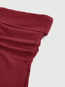 Top mujer stapless cualquier ocasión formal casual trendy corte A femenino - Burdeos - Ver 4