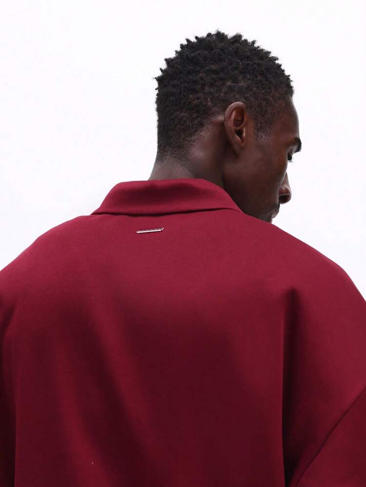Half Zip Polo Sweatshirt With Collar