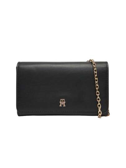 Tommy Hilfiger ICON Logo Detail Women's Flap Wallet Black