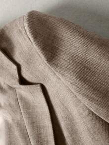 Franclia 灰色条纹拼布长袖缺口领女式西装外套