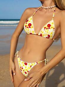 Swim Mod Bộ bikini buộc dây họa tiết hoa ren trắng 2 mảnh dành cho nữ, mùa hè - Nhiều màu - Xem 7