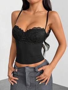 SHEIN PETITE 新款秋冬棕色扎染印花长袖修身连衣裙,适合晚宴、约会、日常穿着,时尚百搭,棕色连衣裙,女士秋季连衣裙 - 黑色 - 查看 5