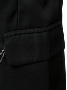 Manfinity Mode Men's Casual Jacket, Fashion , Simple Embroidery Design, Leisure Blazer - Black - View 5