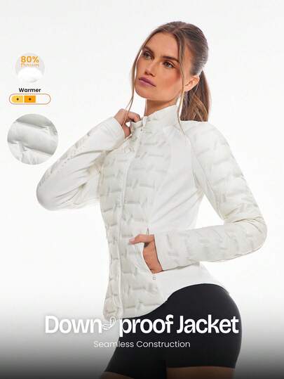 GLOWMODE Chaqueta acolchada ajustada, suave, elástica, reflectante y resistente al frío, para otoño e invierno, para uso diario y casual al aire libre