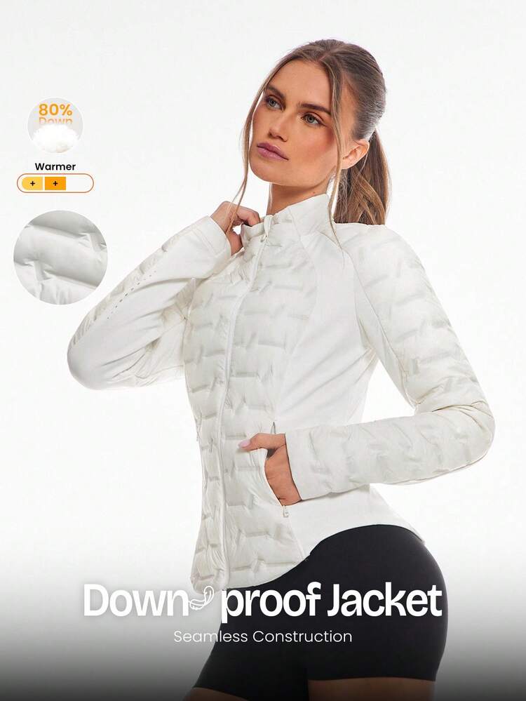 Chaqueta acolchada ajustada, suave, elástica, reflectante y resistente al frío, para otoño e invierno, para uso diario y casual al aire libre