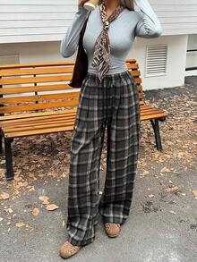 DAZY Women's Casual Plaid Pants, Suitable For Autumn/Winter