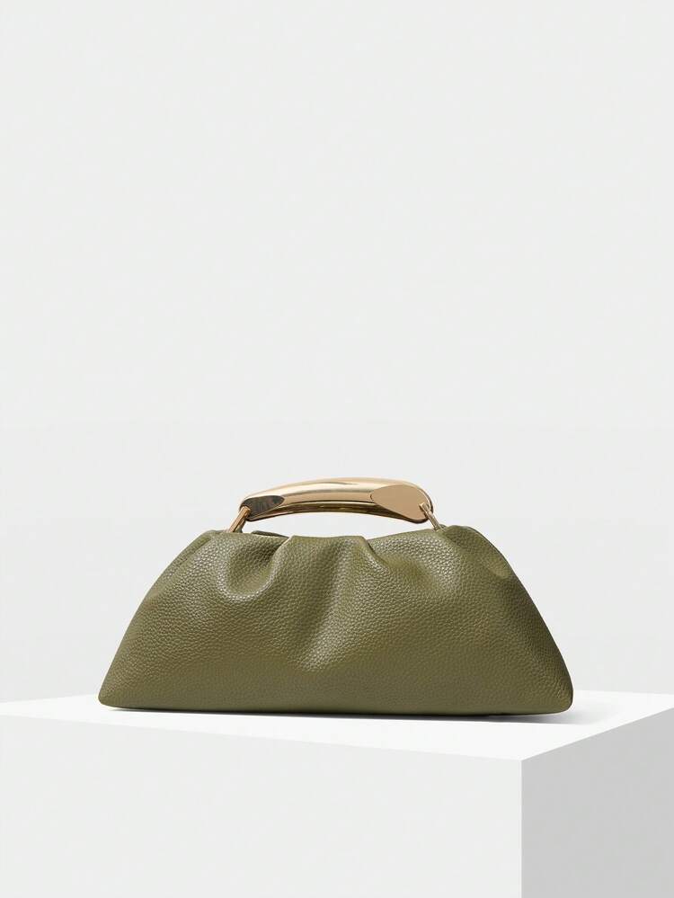 BOLSO DE ASA SUPERIOR CON CUENTAS DE CUERO PU