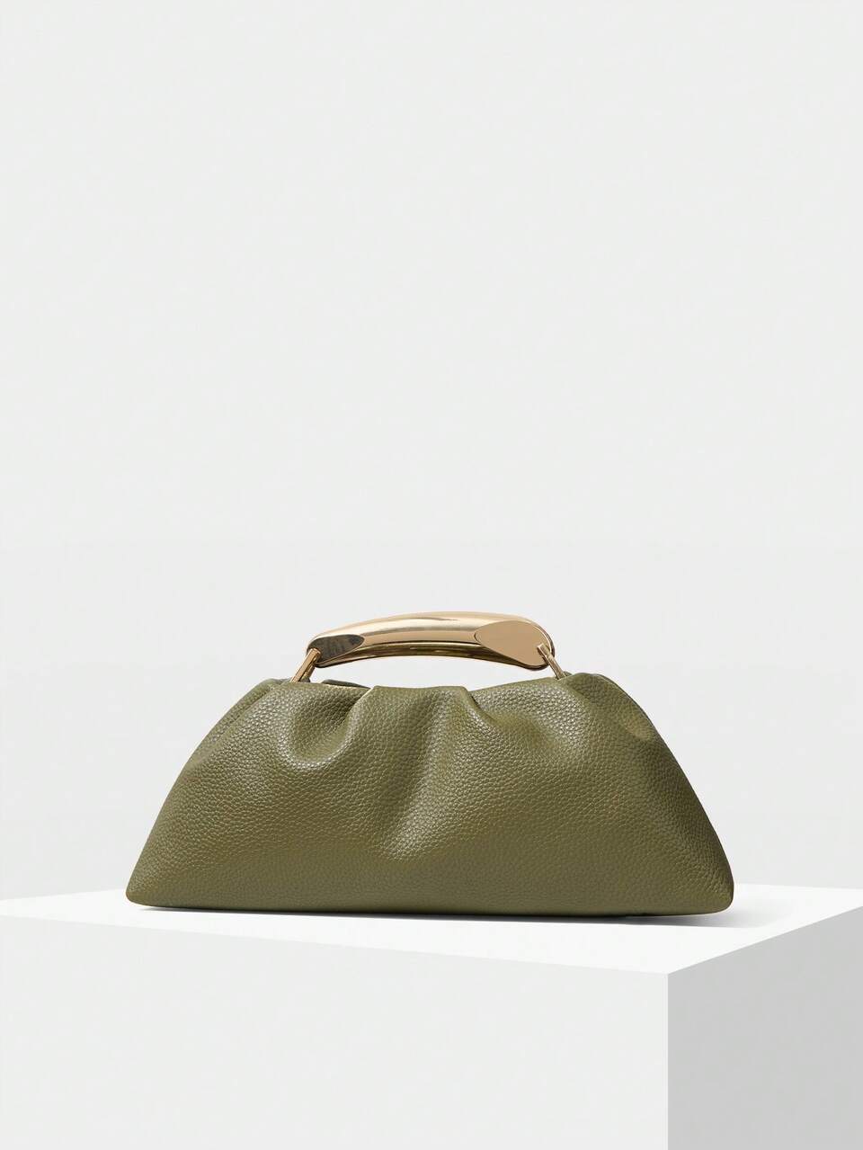 PU LEATHER BEADED TOP HANDLE BAG
