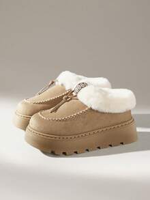 Solecia 女士厚底保暖休闲雪地靴 - 卡其色 - 查看 2