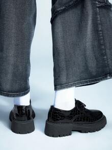 Sugerpunk Fashionable Commuter Versatile Thick Sole Platform Shoes - Black - View 4