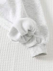 Cozy Pixies 两件套婴儿男女童针织柔软圆领长袖卫衣和松紧腰加厚磨毛裤套装，适合冬季穿着 - 卡其色 - 查看 8