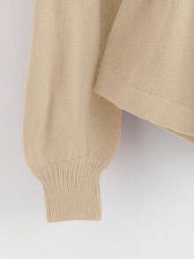 GlowEve New Elegant Button Decor Pullover Sweater, Minimalist European & American Style Fashion Knit Top - Apricot - View 4