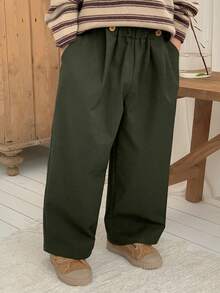 DAZY Pantalones sencillos de unicolor para niños pequeños - Verde - Ver 3