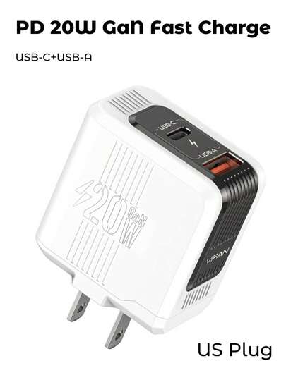 Teckwe US Travel Plug Adapter, 21W Dual Port USB C & USB A Fast Charging, Block International Power Adapter