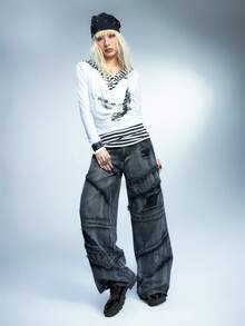 Sugerpunk Fashionable Commuter Versatile Thick Sole Platform Shoes - Black - View 2